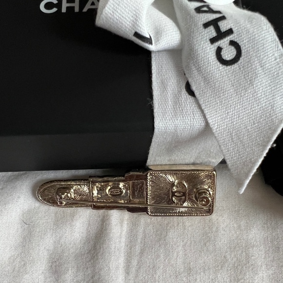 Chanel Metal Strass Pearl Lipstick Brooch - Picture 3 of 4